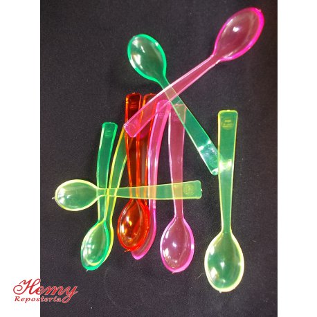 Cucharas degustación fluor cristal x 10