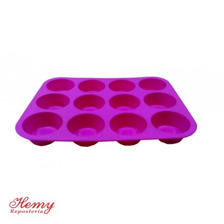 Molde para cupcakes x 12 u  silicona