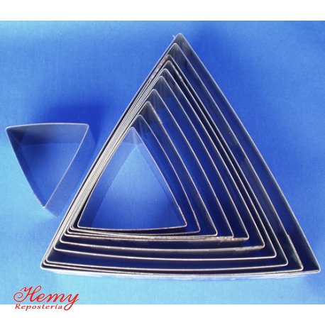 Bandas triangulares ac. inox.    24 cms. Altura 6 cms.