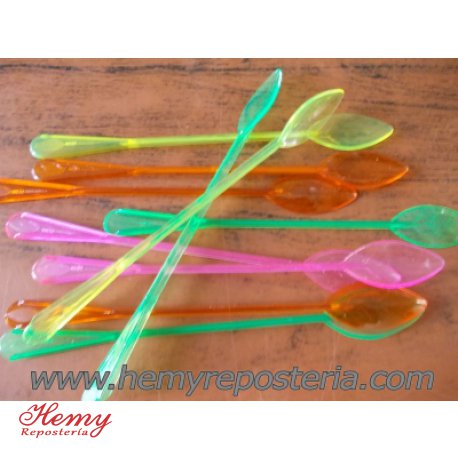 Cucharitas trago largo hojitas x 10