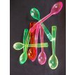 Cucharas degustación fluor cristal x 10