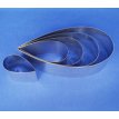 Bandas lágrimas ac. inox.  x 30 cms. Altura 6 cms.